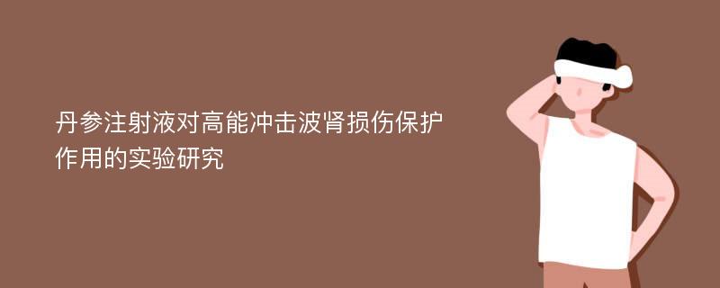 丹参注射液对高能冲击波肾损伤保护作用的实验研究