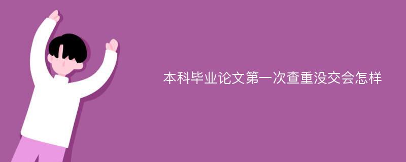 本科毕业论文第一次查重没交会怎样